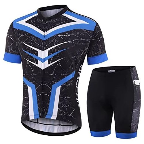  BALEAF Mens Cycling Jersey Set Bicycle Short Sleeve Mountain Bike Shirts Clothing Outfit MTB Summer UPF50+