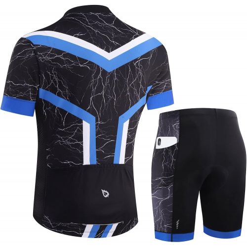  BALEAF Mens Cycling Jersey Set Bicycle Short Sleeve Mountain Bike Shirts Clothing Outfit MTB Summer UPF50+