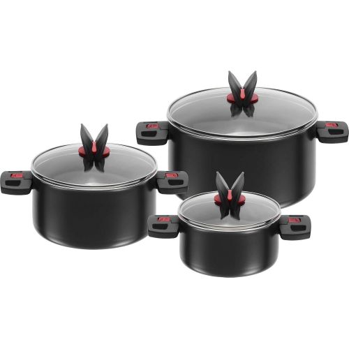  Ballarini Click & Cook Kochset 5-TLG. Topfset 3-TLG + Pfanne 24 + 28 cm Camping Campingset Toepfe Topf Set