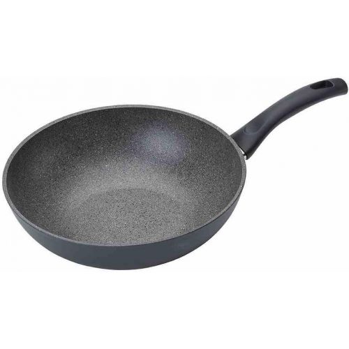  Ballarini Bari Granitium 28cm Wok, Aluminium, schwarz-grau, 28 cm