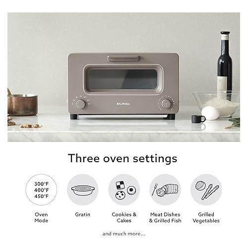  BALMUDA The Toaster | Steam Oven Toaster | 5 Cooking Modes - Sandwich Bread, Artisan Bread, Pizza, Pastry, Oven | Compact Design | Baking Pan | K01M-CW | Taupe | US Version…