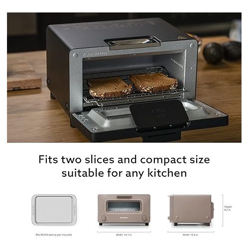  BALMUDA The Toaster | Steam Oven Toaster | 5 Cooking Modes - Sandwich Bread, Artisan Bread, Pizza, Pastry, Oven | Compact Design | Baking Pan | K01M-CW | Taupe | US Version…