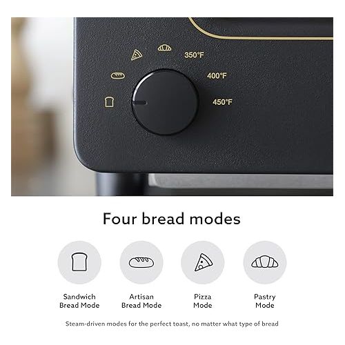  BALMUDA The Toaster | Steam Oven Toaster | 5 Cooking Modes - Sandwich Bread, Artisan Bread, Pizza, Pastry, Oven | Compact Design | Baking Pan | K01M-KG | Black | US Version