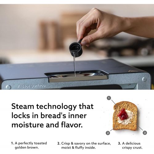  [아마존베스트]BALMUDA The Toaster | Steam Oven Toaster | 5 Cooking Modes - Sandwich Bread, Artisan Bread, Pizza, Pastry, Oven | Compact Design | Baking Pan | K01M-KG | Black | US Version