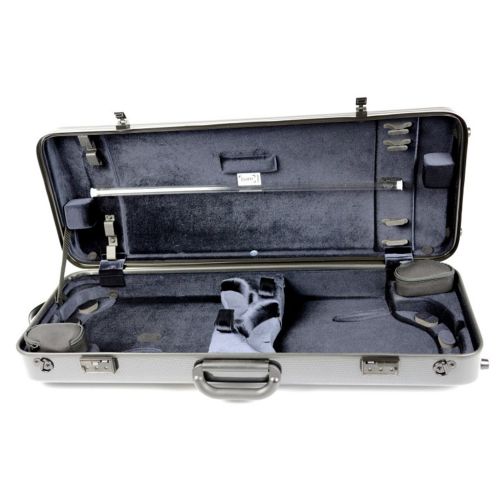  BAM Hightech Double Violin Case in Black Carbon