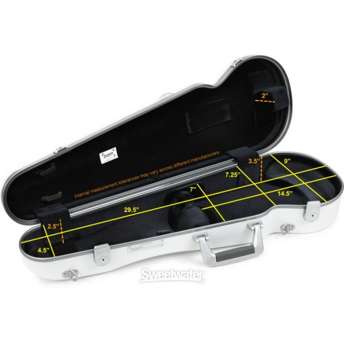  BAM SUP2002XLWS Supreme Ice Hightech Polycarbonate Contoured Violin Case - Silver