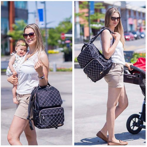  [아마존 핫딜]  [아마존핫딜]BAMOMBY Diaper Bag Backpack, Bamomby Multi-Function Waterproof Travel Backpack Nappy Bags for Mom,Dad with Insulated Pockets, Changing Pad, Stroller Straps for Boys,Girls-Black