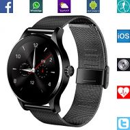 BANAUS B4B B4 Smart Watch Smartwtach with Bluetooth 4.0 Support Heart Rate Monitor for iPhone 6/6S/7/7S/8/8S/X/Xr/XS/Max/Samsung S6/S7/S8/S9/Note5/Note6/Note7/Note8(Black) Black