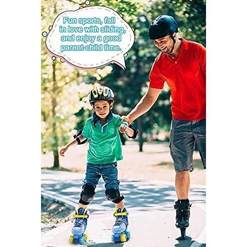  BAND Dream Taiji 8 Flashing Wheels Roller Skates for Boys and Girls, Providing 3-fold Comprehensive Protection for Childrens Indoor and Outdoor Games, Childrens Beginner Skates, Bl