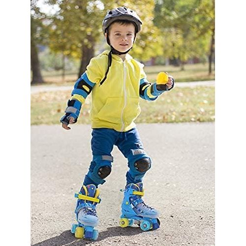  BAND Dream Taiji 8 Flashing Wheels Roller Skates for Boys and Girls, Providing 3-fold Comprehensive Protection for Childrens Indoor and Outdoor Games, Childrens Beginner Skates, Bl