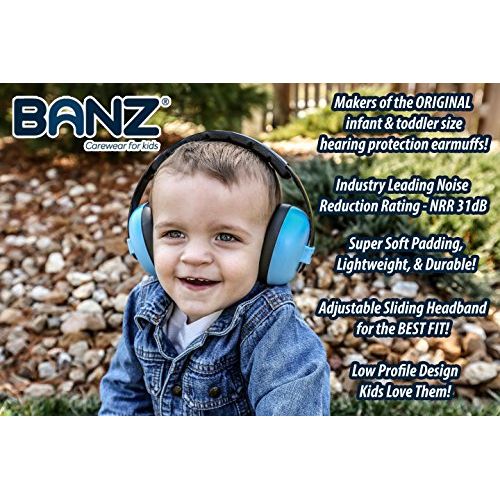  [아마존베스트]BANZ Baby Banz Earmuffs Ear Protection  The Original Infant & Toddler Hearing Headphones  The Best Design for Ages 0-2 Years  Industry Leading Noise Reduction Rating  Block Sound 