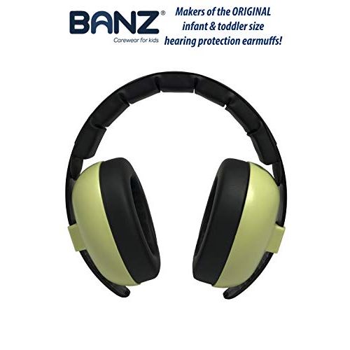  [아마존베스트]BANZ Baby Banz Earmuffs Infant Hearing Protection  Ages 0-2+ Years  THE BEST EARMUFFS FOR BABIES & TODDLERS  Baby Ear Protection,Leaf green