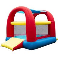 Banzai Bounce ’N’ Slide Cool Canopy Inflatable Outdoor Bounce House with Slide and Blower