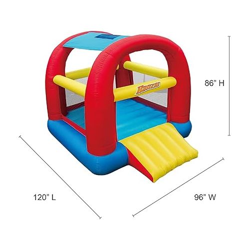  Banzai Bounce ’N’ Slide Cool Canopy Inflatable Outdoor Bounce House with Slide and Blower