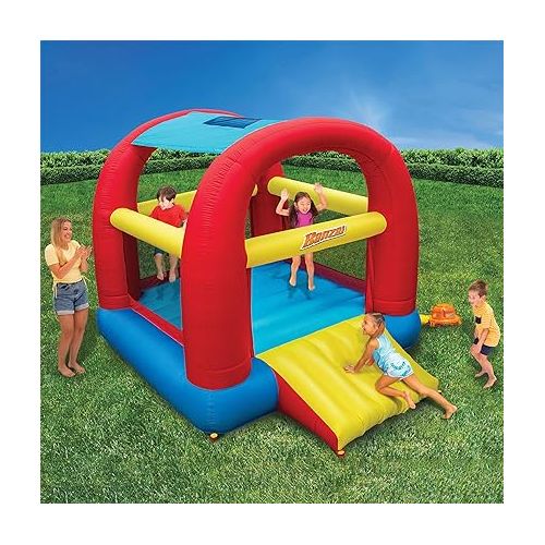  Banzai Bounce ’N’ Slide Cool Canopy Inflatable Outdoor Bounce House with Slide and Blower