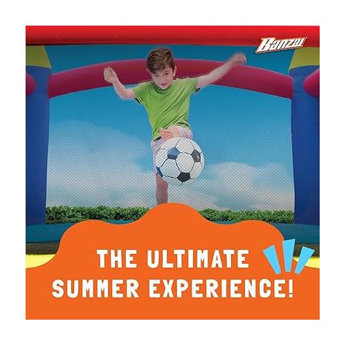  Banzai Slide N’ Fun Bounce House with 2 Slides, Inflatable Bounce House, Complete Bouncy House Playground Set with GFCI Air Blower, Ages 3-12