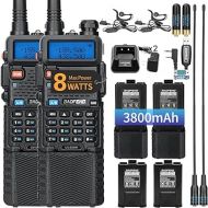 Baofeng UV-5R Ham Radio Long Range UV5R Handheld Dual Band 3800mAh Rechargeable Two Way Radio Walkie Talkies for Adults with Earpiece,2Pack
