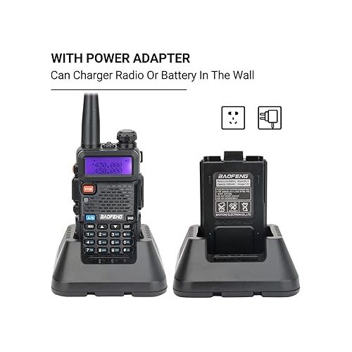  Baofeng UV-5R Ham Radio Long Range UV5R Dual Band Handheld Two Way Radio Walkie Talkies with 1800mAh Li-ion Battery and Earpiece for Hunting Survival Gear,2 Pack