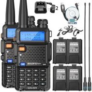 Baofeng UV-5R Ham Radio Long Range Two Way Radio UV5R Handheld Dual Band Walkie Talkies with Programming Cable Extra 1800mAh Li-ion Battery and AR-771 with Earpiece (Black-2Pack)