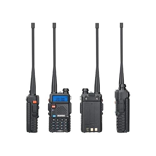  Baofeng UV-5R Ham Radio Long Range UV5R Wakie Talkies Dual Band VHF UHF Rechargeable Handheld Two Way Radio for Survival Gear,2Pack