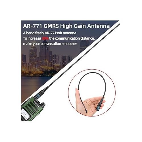  BAOFENG GM-15 Pro GMRS Radio 8W (Upgrade of UV-5R),NOAA Weather Receiver Radio,GMRS Repeater Capable,Rechargeable Long Range Two Way Radio with Extended Battery USB-C Charger 771 GMRS Antenna,2Pack