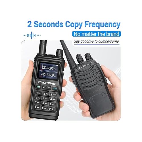  Baofeng UV-5R Upgrade Ham Radio Long Range Two Way Radio UV-17R Walkie Talkies for Adults UV5RUSB Charger 999 Channels VOX with Earpiece,Flashlight Li-ion Battery