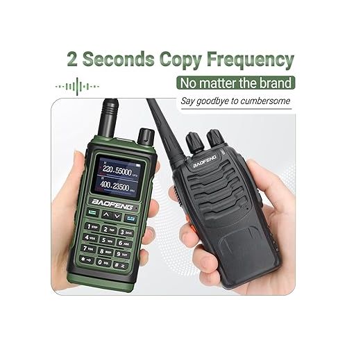  BAOFENG UV-17R Ham Radio Upgrade of baofeng uv-5r Two Way Radio Long Range Dual Band USB Charger 999 Channels Hand Free VOX Walkie Talkies for Adults with 771 Antenna Earpiece Flashlight Battery