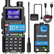 BAOFENG Radio 5RM 10W Ham Radio Long Range Handheld (Upgrade of UV-5R) AR-5RM Two Way Radio NOAA Weather Receiver Rechargeable Walkie Talkies UV5R, Copy Frequency 999CH with Type C Charging Battery