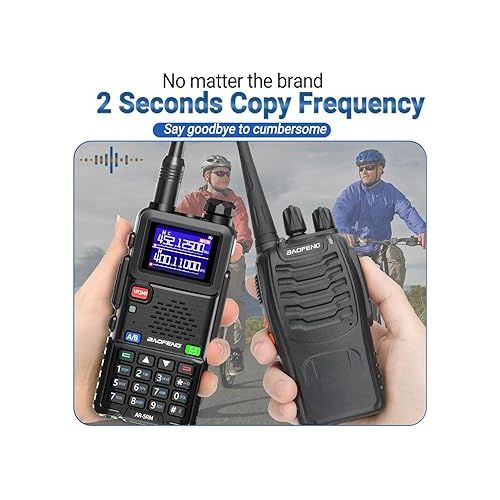  BAOFENG Radio 5RM 10W Ham Radio Long Range Handheld (Upgrade of UV-5R) AR-5RM Two Way Radio NOAA Weather Receiver Rechargeable Walkie Talkies UV5R, Copy Frequency 999CH with Type C Charging Battery