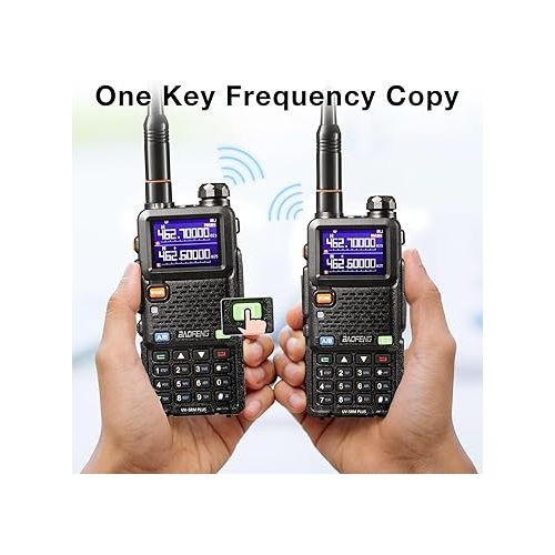  BAOFENG UV-5RM Plus 10W Ham Radio, UHF VHF Multi-Band Two Way Radio, NOAA FM AM(Airband) Receiver, Long Range Rechargeable Handheld Walkie Talkies, 2500mAh Battery USB-C Port, Support Chirp, 1 Pack