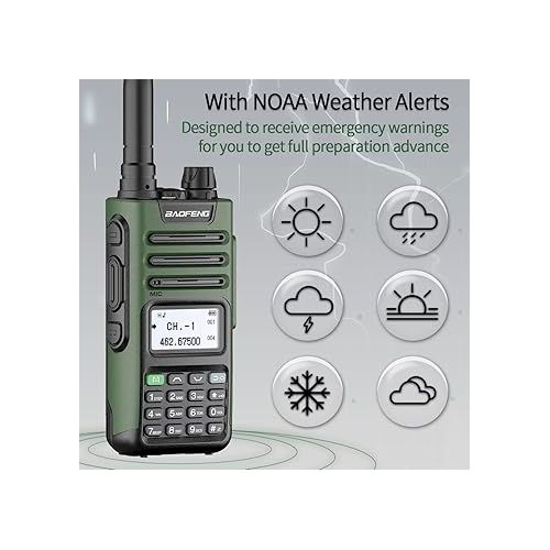  BAOFENG GM-15 Pro GMRS Handheld Radio 8W Long Range Walkie Talkie NOAA Weather Receiver & Scan Rechargeable GMRS Repeater Capable Two Way Radio with USB-C Charger Full Kit,2Pack