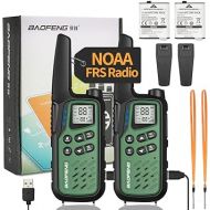 Baofeng Walkie Talkies with 22 FRS Channels, Long Range Walkie Talkies for Adults MP25 Family Walkie Talkie Two Way Radio with LED Flashlight LCD Display for Hiking Camping (Green,Include Battery)