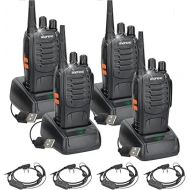 Walkie Talkies for Adults Long Range Baofeng Walkie Talkie with Earpieces Rechargeable Handheld Two Way Radio with USB Base Charger Walky Talky for Camping (4Pack)