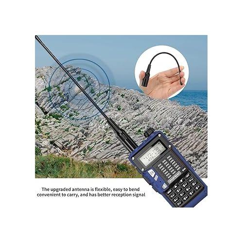  Baofeng Radio UV-S9 Pro Ham Radio Handheld Upgrade of UV-5R Dual Band 8W High Power Portable Two Way Radio with Battery and USB Charger Cable Walkie Talkies(Blue)