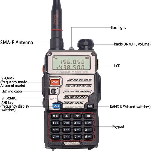  [아마존 핫딜] [아마존핫딜]BaoFeng UV-5RE+ 8Watt Ham Radio Handheld Rechargeable with Gamtaai NA-771 Telescopic Antenna+Acoustic Tube Earpiece+2800mAh Large Battery,VHF/UHF Two Way Radio Long Range Walkie Ta