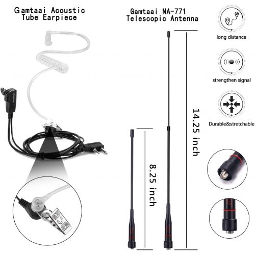  [아마존 핫딜] [아마존핫딜]BaoFeng UV-5RE+ 8Watt Ham Radio Handheld Rechargeable with Gamtaai NA-771 Telescopic Antenna+Acoustic Tube Earpiece+2800mAh Large Battery,VHF/UHF Two Way Radio Long Range Walkie Ta