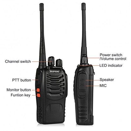  [아마존베스트]Last purchased on November 1, 2018 BaoFeng BF-888S Walkie Talkie 2pcs in One Box with Rechargeable Battery Headphone Wall Charger Long Range 16 Channels Two Way Radio (2pcs radios)