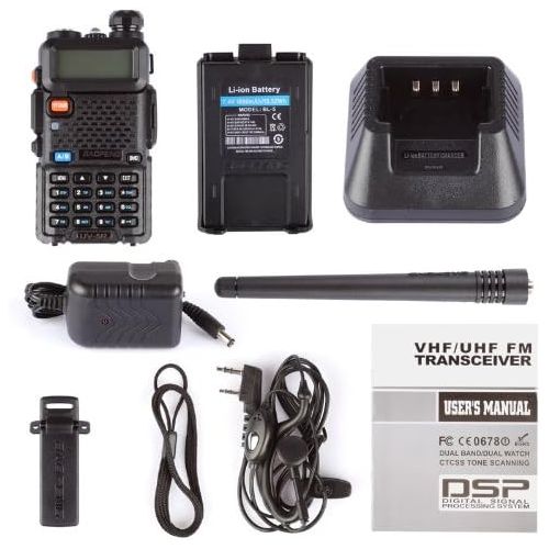  [아마존베스트]BAOFENG Baofeng UV-5R Two Way Radio Dual Band 136-174/400-480Mhz Walkie Talkie 1800mAh Li-ion Battery