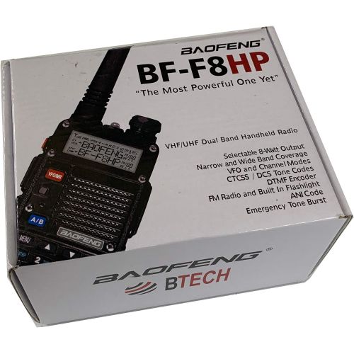  [아마존베스트]BaoFeng BF-F8HP (UV-5R 3rd Gen) 8-Watt Dual Band Two-Way Radio (136-174MHz VHF & 400-520MHz UHF) Includes Full Kit with Large Battery