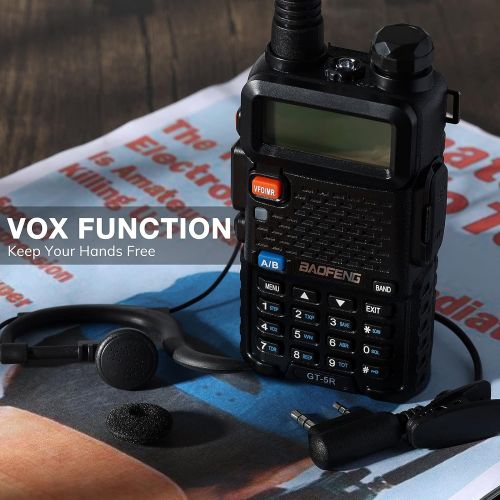  BAOFENG GT-5R Dual Band Two Way Radio 144-148/420-450MHz, FCC Compliant Version Walkie Talkies Long Range Rechargeable, Ham Radio Handheld for Adults, Support Chirp