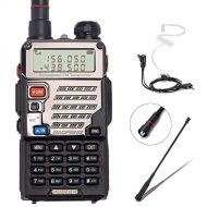 BaoFeng UV-5RE+ 8Watt Ham Radio Handheld Rechargeable with Gamtaai NA-771 Telescopic Antenna+Acoustic Tube Earpiece+2800mAh Large Battery,VHF/UHF Two Way Radio Long Range Walkie Ta