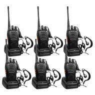 BAOFENG BaoFeng Rechargeable Long Range Two-Way Radios with Earpiece 6 Pack UHF 400-470Mhz Adult Walkie Talkies Li-ion Battery and Charger Included