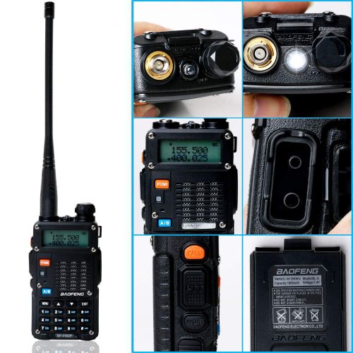  BAOFENG Baofeng UV-5R Radio 8Watt Ham Radio Dual Band Baofeng Walkie Talkie Baofeng BF-F8GP Two Way Radio UHF VHF Walkie Talkies with TID NA-771 Antenna 5 Pack