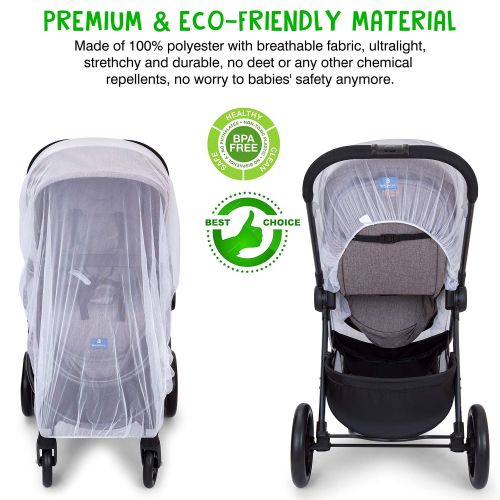  BAOHUA Mosquito Net for Strollers,Mosquito Net for Car Seat and Crib,Universal Size,Long Lasting Infant Insect Shield Netting(2 Pack)