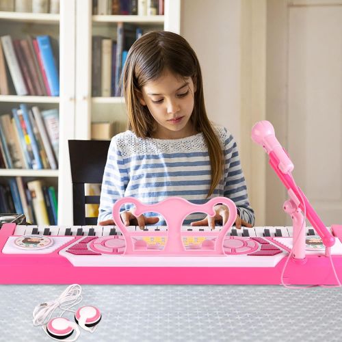  [아마존베스트]BAOLI 49 Keys Kids Keyboard Piano Toy with Microphone for Beginners,Multifunctional Musical Instruments for Toddlers, Electronic Learning Keyboard Toy Piano Gifts for 1 2 3 4 5 6 7