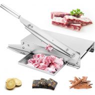 [아마존베스트]BAOSHISHAN Meat Slicer Manual Ribs Meat Chopper Bone Cutter for Fish Chicken Beef Frozen Meat Vegetables Deli Food Slicer Slicing Machine Home and Commercial Use (Enhanced Double B