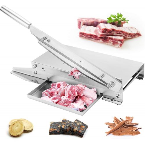  [아마존베스트]BAOSHISHAN Meat Slicer Manual Ribs Meat Chopper Bone Cutter for Fish Chicken Beef Frozen Meat Vegetables Deli Food Slicer Slicing Machine Home and Commercial Use (Enhanced Double B