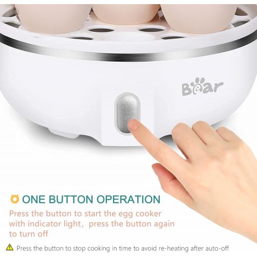  [아마존베스트]BAR Egg Cooker, Bear 14 Egg Capacity Hard Boiled Egg Cooker, Rapid Electric Egg Boiler Maker Poacher for Hard Boiled Scrambled Omelets Poached Eggs Steamed Vegetables Dumplings with Eg