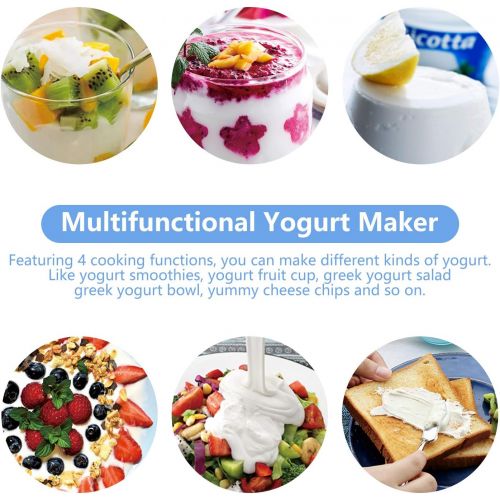  [아마존베스트]BAR Yogurt Maker, Yogurt Maker Machine with Stainless Steel Inner Pot, Greek Yogurt Maker with Timer Control, Automatic Digital Frozen Yogurt Maker with 2 Glass Jars 1 Quart and Strain