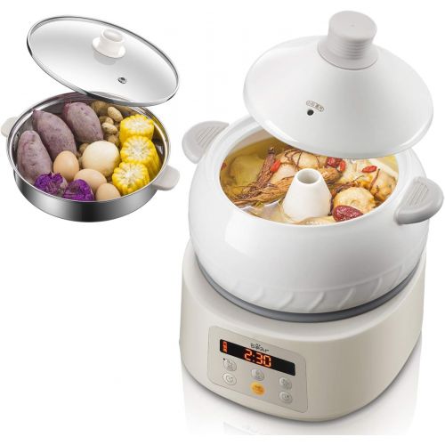  [아마존베스트]Bar Multi-function Electric Steam Cooker, Yunnan Steam Chicken Soup Steamer Ceramics, DQG-A30C1 New Natural Ceramics Cooking Method, 3L